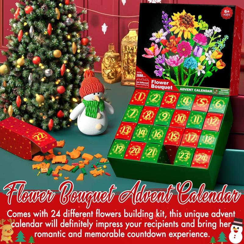 MerryBlocks - 24 Day Calander Flower Puzzle Set