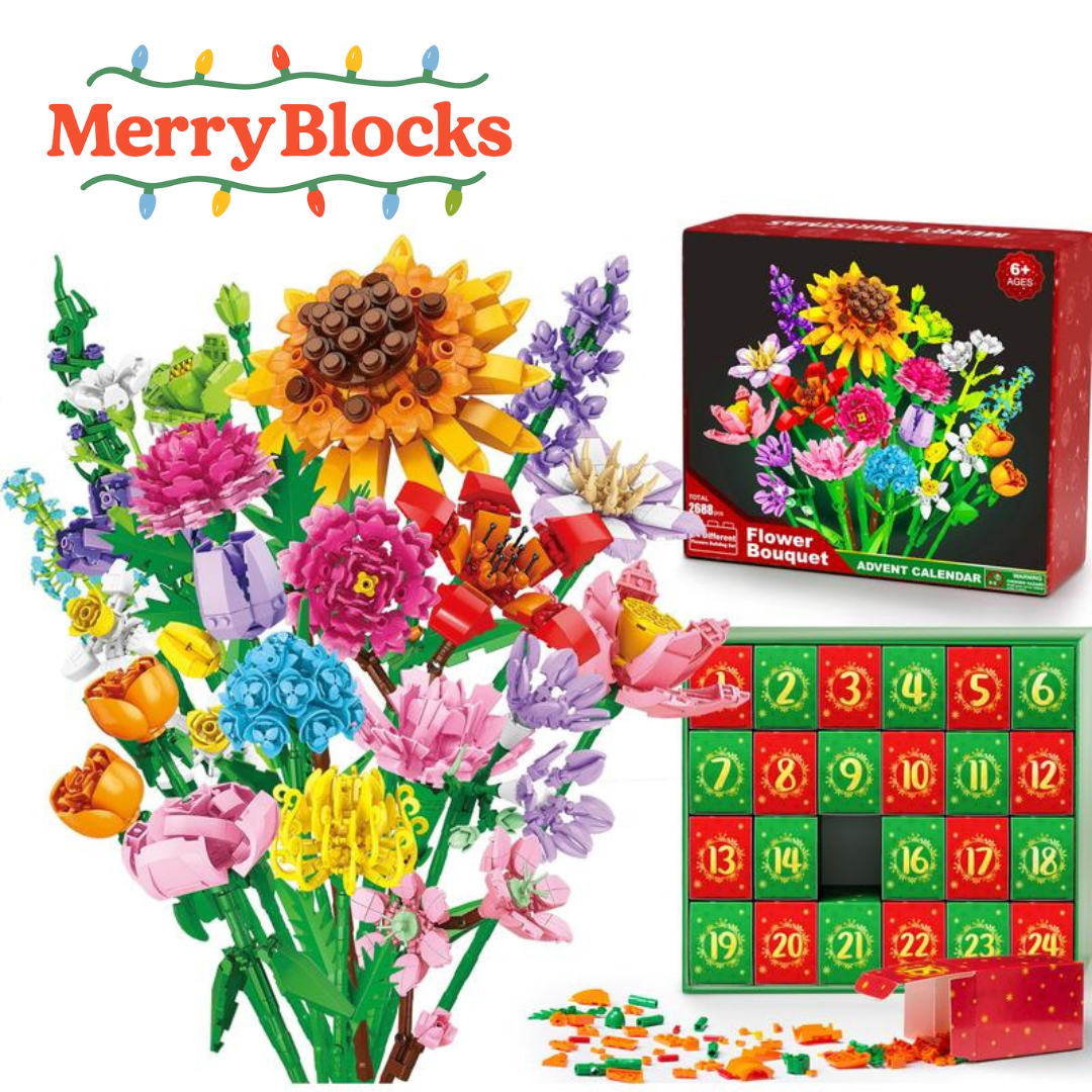 MerryBlocks - 24 Day Calander Flower Puzzle Set